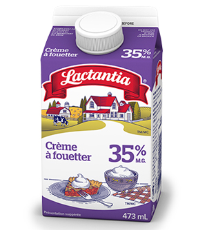Fait avec la crème à fouetter Lactantia